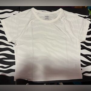 PINK Victoria's Secret White Crop Top Tee